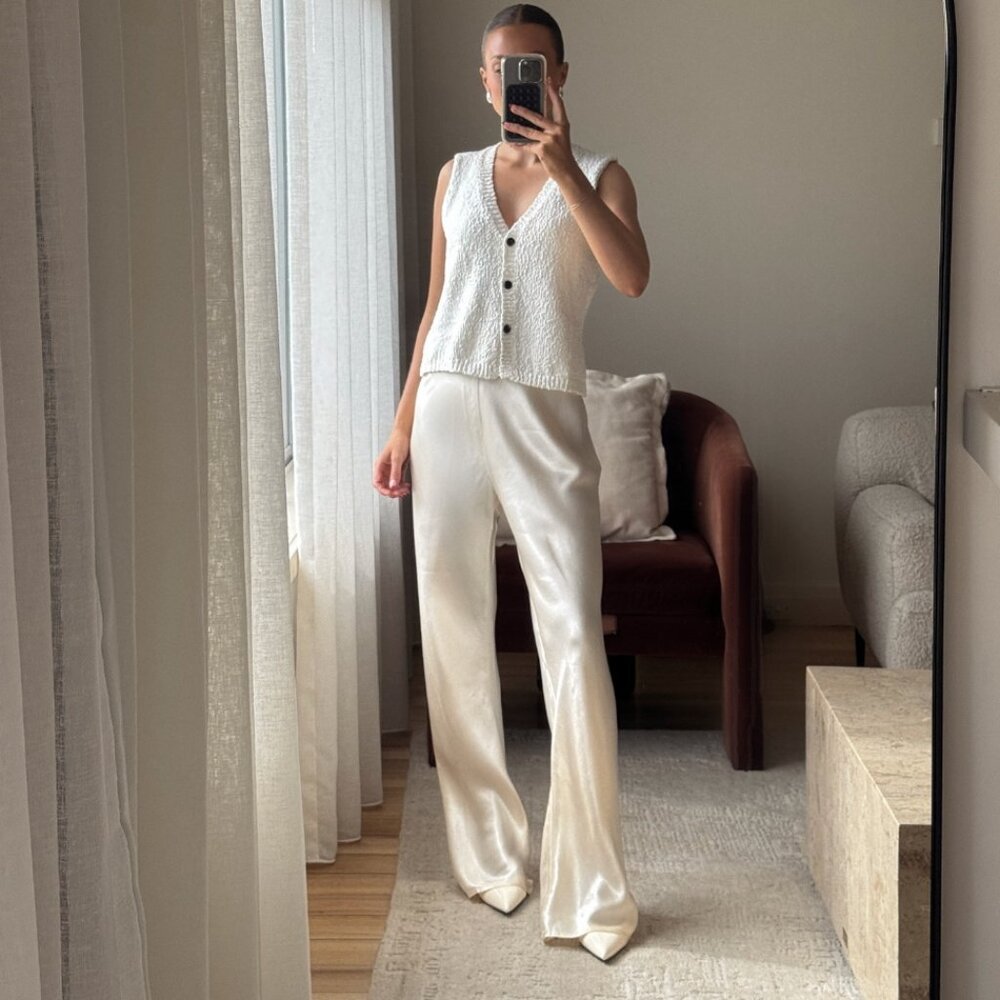 DISSH MYKA CREAM SATIN PANT NWT size 12